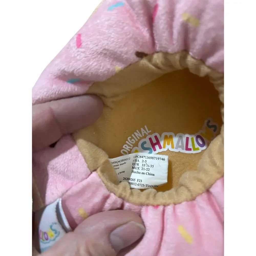 Squishmallows pink sprinkle dognut slippers nwot 2/3 size